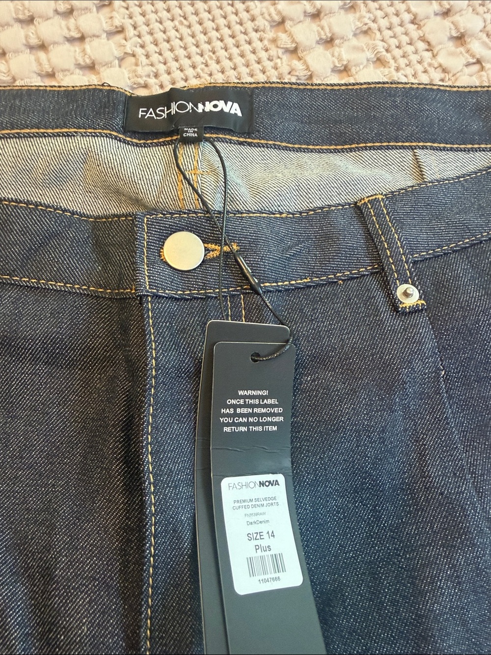 Fashion Nova Dark Blue Two-Tone Wide Leg Jeans - Picture 2 of 6